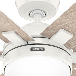 Hunter 52 in. Georgetown Energy Star HunterExpress Ceiling Fan with LED Light Kit & Handheld Remote - Fresh White, , hires