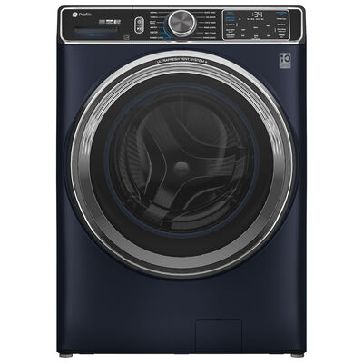 GE Profile 28 in. 5.3 cu. ft. Smart Stackable Front Load Energy Star Washer with UltraFresh Vent System+, Sanitize & Steam Cycle - Sapphire Blue | PFW870SPVRS