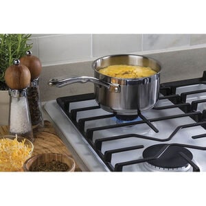 GE 30 in. 4-Burner Natural Gas Cooktop with Simmer Burner & Power Burner - White, White, hires