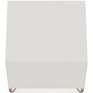 Manhattan Comfort Rockefeller Mid-Century Modern 2-Drawer Nightstand Off White, White, hires