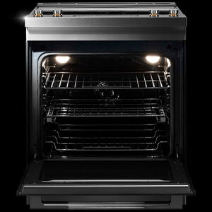 JennAir 30 in. 6.8 cu. ft. Air Fry True European Convection Slide-In Electric Range with Radiant Burners - Stainless Steel, , hires