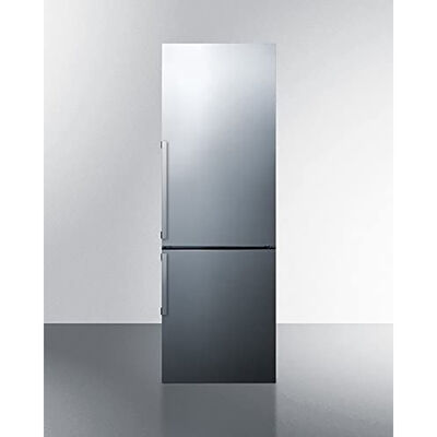 Summit Thin Line Series 24 in. 11.1 cu. ft. Counter Depth Bottom Freezer Refrigerator - Stainless Steel | FFBF247SSIM
