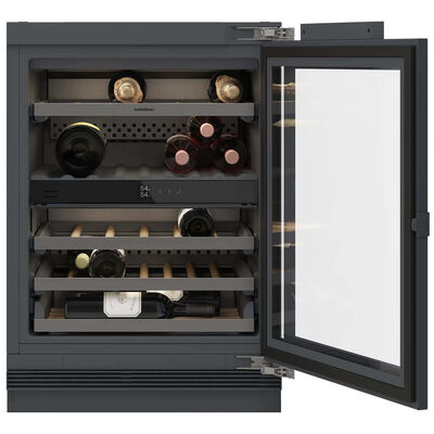 Gaggenau 200 Series 24 in. Undercounter Wine Cooler with Metal & Wood Racks, Dual Temperature Zones & 38 Bottle Capacity - Custom Panel Ready | RW204770