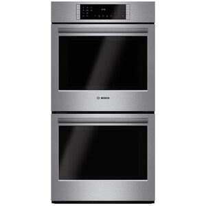 Bosch 800 Series 27 in. 7.8 cu. ft. Electric Double Wall Oven with True European Convection & Self Clean - Stainless Steel, , hires