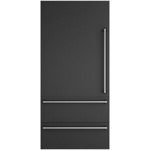 Viking 36 in. Integrated Bottom-Freezer Left Hinge Door Panel Kit with Handle - Cast Black, , hires
