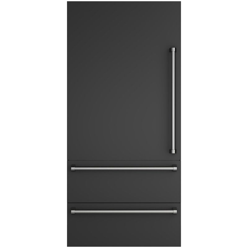 Viking 36 in. Integrated Bottom-Freezer Left Hinge Door Panel Kit with Handle - Cast Black, , hires