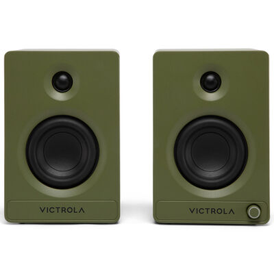Victrola Tempo Bluetooth Bookshelf Speakers - Green | VPS-400-GRN