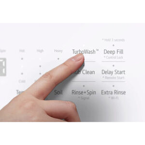 LG 27 in. 4.8 cu. ft. Smart Top Load Washer with 4-Way Agitator, EasyUnload & AI Sensing - Alpine White, Alpine White, hires