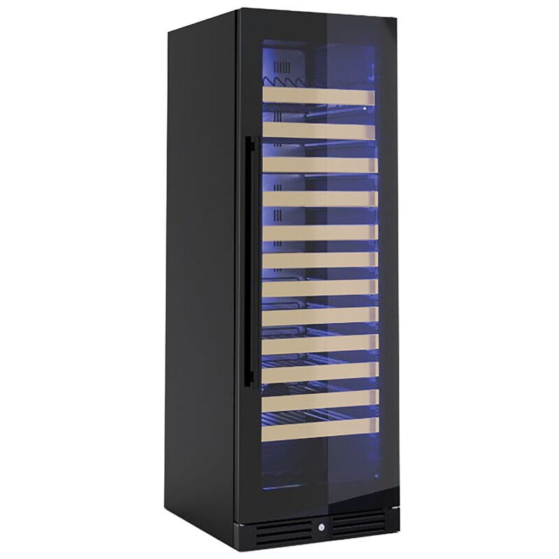 XO 24 in. Wine Cooler with Metal Racks, Single Temperature Zone & 135 Bottle Capacity - Black Glass, , hires