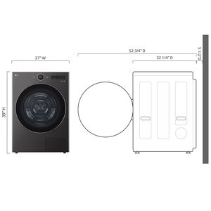 LG 27 in. 7.8 cu. ft. Smart Stackable Ventless Electric Dryer with Heat Pump & Sensor Dry - Black Steel, , hires