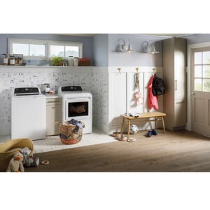 GE 27 in. 7.4 cu. ft. Gas Dryer with Sanitize Cycle & Sensor Dry - White, , hires