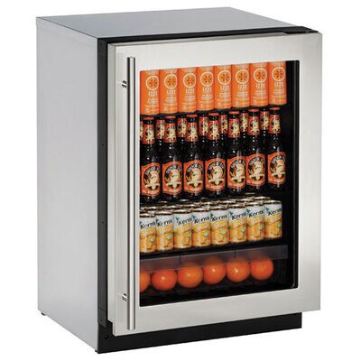 U-Line 2000 Series 24 in. 4.9 cu. ft. Built-In Undercounter Refrigerator - Stainless Steel | 2224RGLS-00B