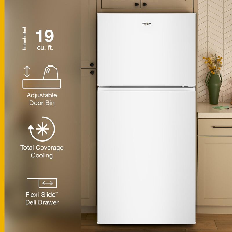 Whirlpool 30 in. 19.3 cu. ft. Top Freezer Refrigerator - White, , hires