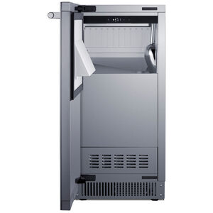Summit 15 in. Built-In Left-Hinged Undercounter Ice Maker with 26 lb. Ice Storage, Auto-Defrost & Digital Control - Stainless Steel, , hires