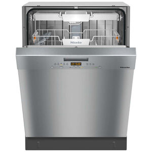 Miele 24 in. Built-In Dishwasher with Front Control, 44 dBA Sound Level, 16 Place Settings, 5 Wash Cycles & Sanitize Cycle - Clean Touch Steel, , hires