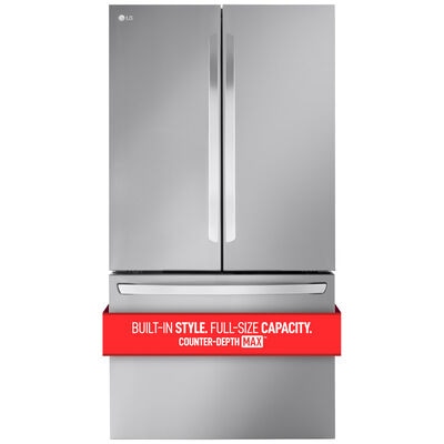 LG 36 in. 26.5 cu. ft. Smart Counter Depth French Door Refrigerator with Internal Water Dispenser - Stainless Steel | LRFLC2706S