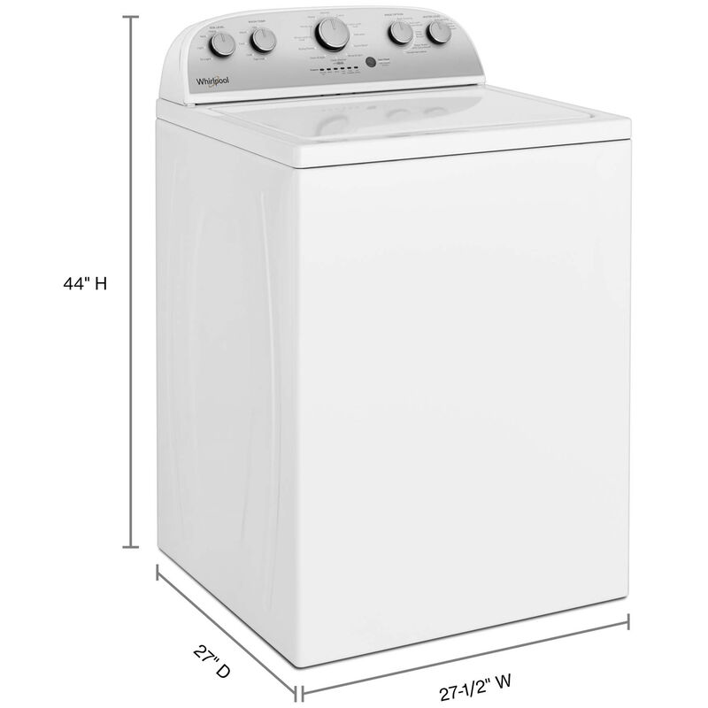 Whirlpool 28 in. 3.8 cu. ft. Top Load Washer with Agitator & Soil Level Selection - White, , hires