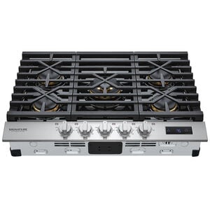 Signature Kitchen Suite 30 in. 5-Burner Smart Natural Gas Cooktop with Simmer Burner & Power Burner - Stainless Steel, , hires