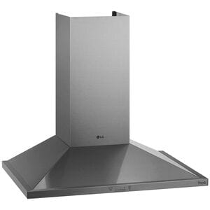 LG 30 in. Ducted Chimney Style Range Hood with 600 CFM, 5 Fan Speeds & 1 LED Light - Stainless Steel, Stainless Steel, hires