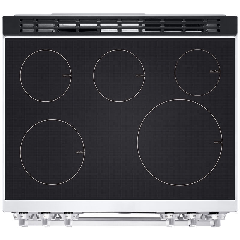LG InstaView 30 in. 6.3 cu. ft. Smart Air-Fry True European Convection Slide-In Electric Range with 4 Induction Burners & 1 Radiant Burner - PrintProof Stainless Steel, , hires