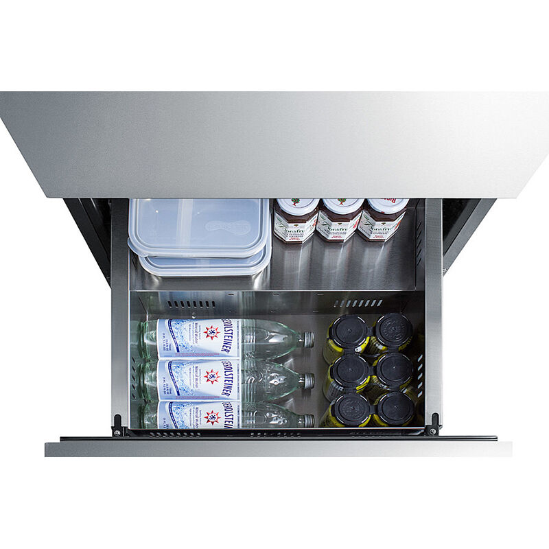 Summit 24 in. 4.8 cu. ft. Outdoor Double Refrigerator Drawers - Stainless Steel/Panel Ready, , hires