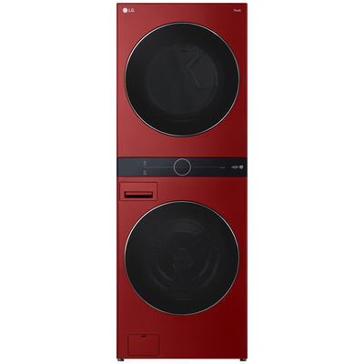 LG 27 in. WashTower with 4.5 cu. ft. Washer with 6 Wash Programs & 7.4 cu. ft. Gas Dryer with 6 Dryer Programs, Sensor Dry & Wrinkle Care - Candy Apple Red | WKGX201HRA