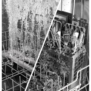 GE 24 in. Top Control Flush-Mount Dishwasher with 45 dBa Sound Level, 3rd-Rack, Dry Boost & Pocket Handle - Black, Black, hires