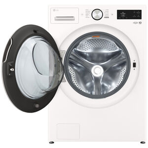 LG 27 in. 5.0 cu. ft. Smart Stackable Front Load Washer with TurboWash 360, AI DD Built-In Intelligence, Sanitize & Steam Cycle - Alpine White, , hires