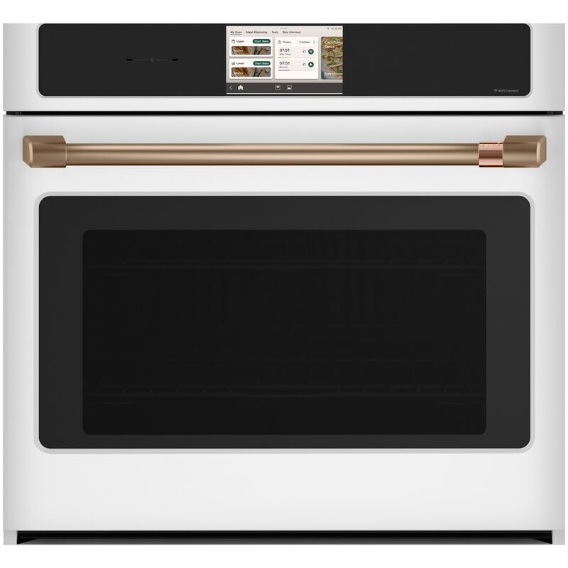 Cafe Professional Series 30 in. 5.0 cu. ft. Smart Electric Single Wall Oven with True European Convection - Matte White, , hires