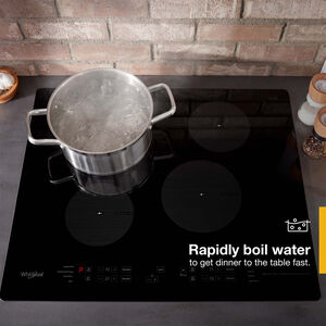 Whirlpool 24 in. 4-Burner Induction Cooktop with Simmer Burner & Power Burner - Black, , hires