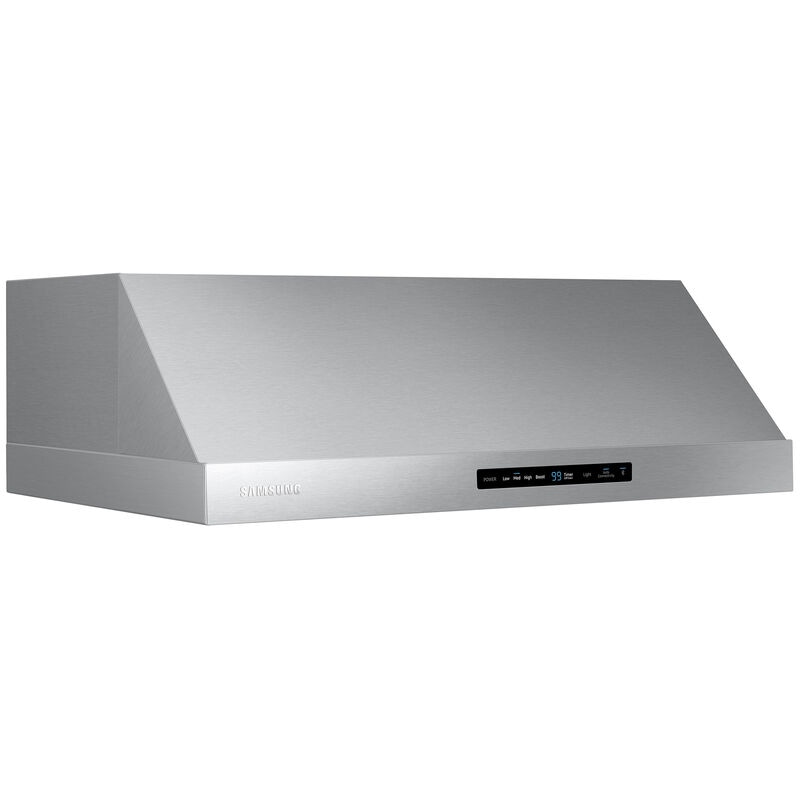 Samsung 30 in. Standard Style Range Hood with 4 Speed Settings, 390 CFM, Convertible Venting & 2 LED Lights - Stainless Steel, Stainless Steel, hires