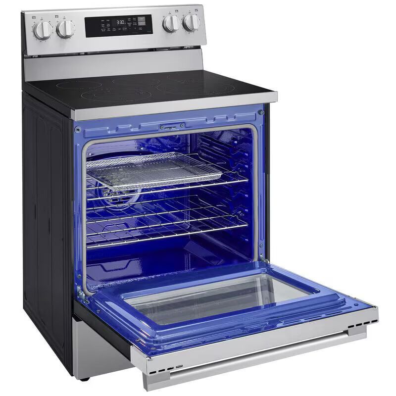 LG 30 in. 6.3 cu. ft. Smart Air-Fry True European Convection Electric Range with Radiant Burners Stainless Steel, , hires