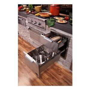DCS Grill Tower Drawer Double - Brushed Stainless Steel, , hires