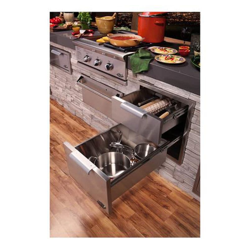 DCS Grill Tower Drawer Double - Brushed Stainless Steel, , hires