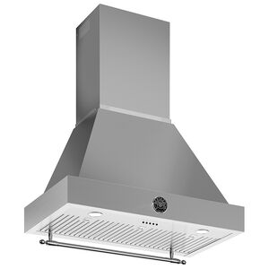 Bertazzoni Heritage Series 36 in. Convertible Chimney Style Range Hood with 600 CFM, 3 Fan Speeds & 2 LED Lights - Stainless Steel, , hires