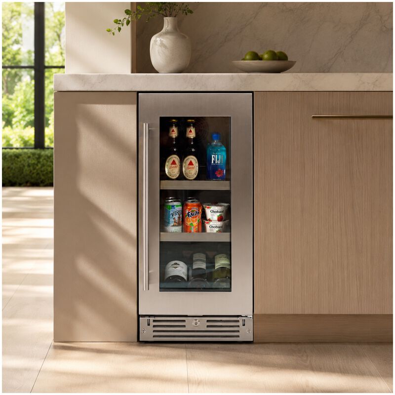 XO 15 in. Built-In/Freestanding 3.3 cu. ft. Compact Beverage Center with Adjustable Shelves & Digital Control - Stainless Steel, , hires