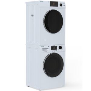 Equator Value 24 in. 2.47 cu. ft. Electric Front Load Laundry Center with Sensor Dry, Pet & Sanitize Cycle - White, , hires