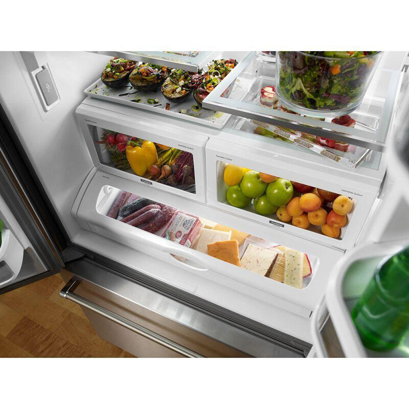 KitchenAid 36 in. 21.9 cu. ft. Counter Depth French Door Refrigerator with Internal Water Dispenser - Custom Panel Ready, Custom Panel Required, hires