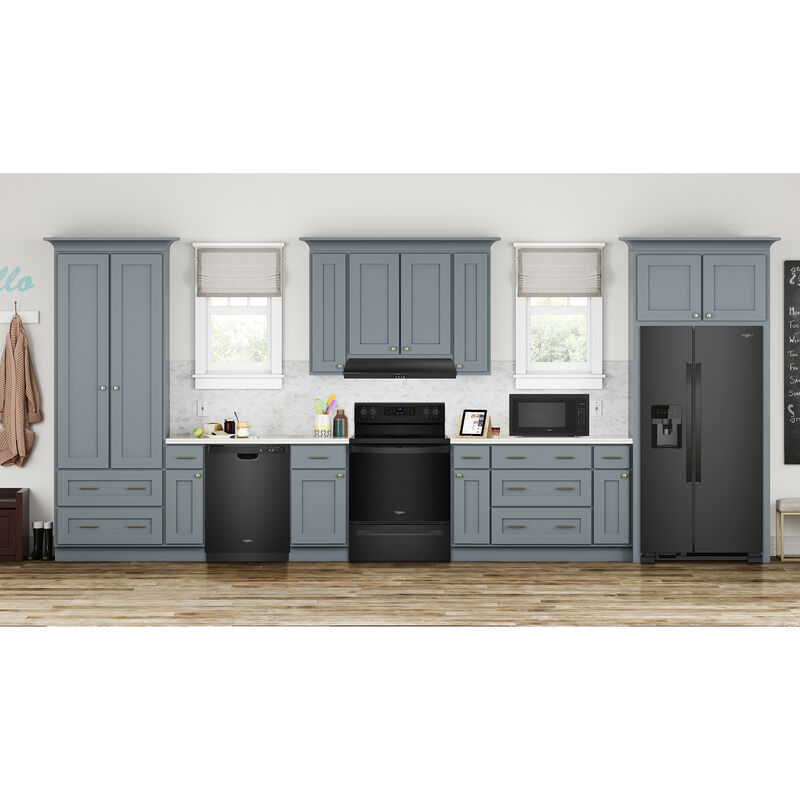 Whirlpool 33 in. 21.4 cu. ft. Side by Side Refrigerator with Ice & Water Dispenser - Black, Black, hires