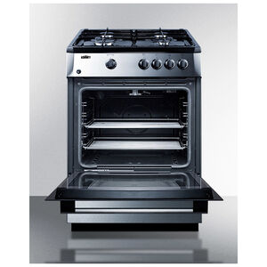 Summit 24 in. 2.5 cu. ft. Oven Freestanding Gas Range with 4 Sealed Burners - Stainless Steel, , hires