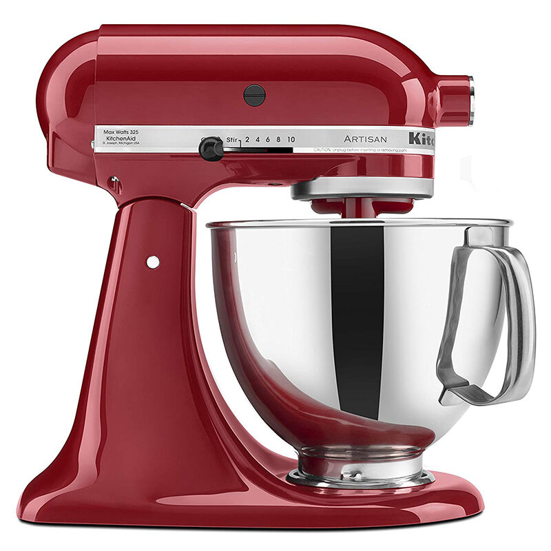 KitchenAid Artisan Series 10-Speed 5-Quart Electric Stand Mixer with Tilt-Head & 3 Attachments - Empire Red, Empire Red, hires
