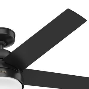 Hunter Aerodyne 52 in. WiFi Ceiling Fan with LED Light Kit and Remote - Black, Black, hires