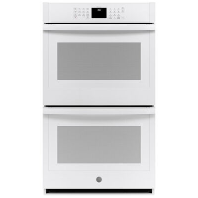 GE 30 in. 10 cu. ft. Electric Smart Double Wall Oven With Self Clean - White | JTD3000DNWW