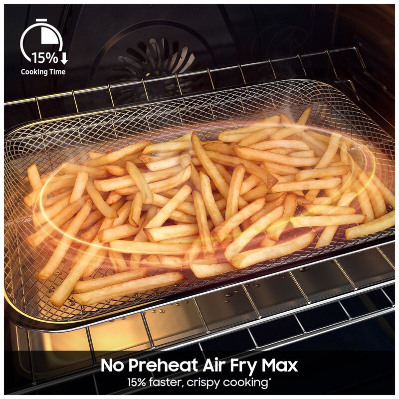 Samsung Bespoke 30 in. 6.0 cu. ft. Smart Air-Fry True European Convection Slide-In Gas Range with 5 Sealed Burners & Griddle - Matte Black Steel, Matte Black Steel, hires