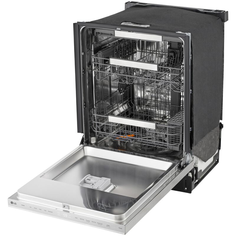 LG 24 in. Top Control Flush-Mount Smart Dishwasher with 44 dBA Sound Level, 3rd-Rack, AutoVent Dry, Dynamic Heat Dry & Pocket Handle - PrintProof Stainless Steel, , hires