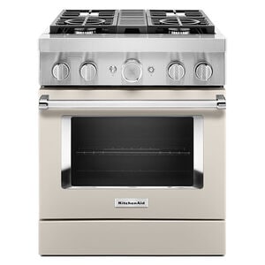 KitchenAid 30 in. 4.1 cu. ft. Smart True European Convection Dual Fuel Range with 4 Sealed Burners - Milkshake, , hires