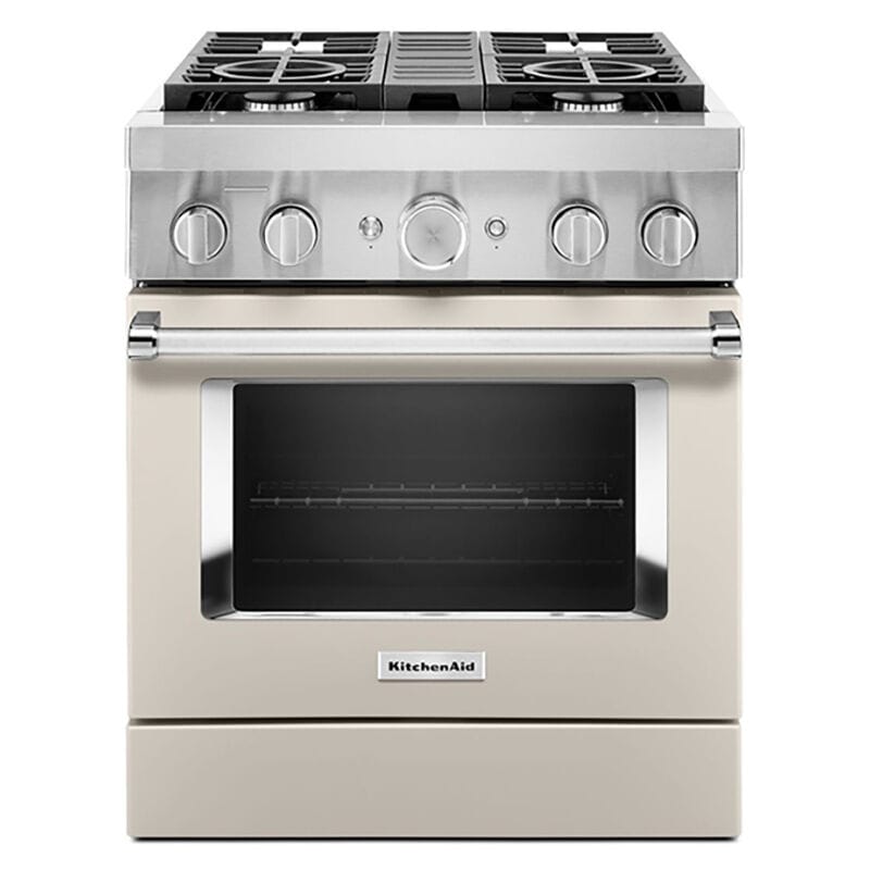 KitchenAid 30 in. 4.1 cu. ft. Smart True European Convection Dual Fuel Range with 4 Sealed Burners - Milkshake, , hires