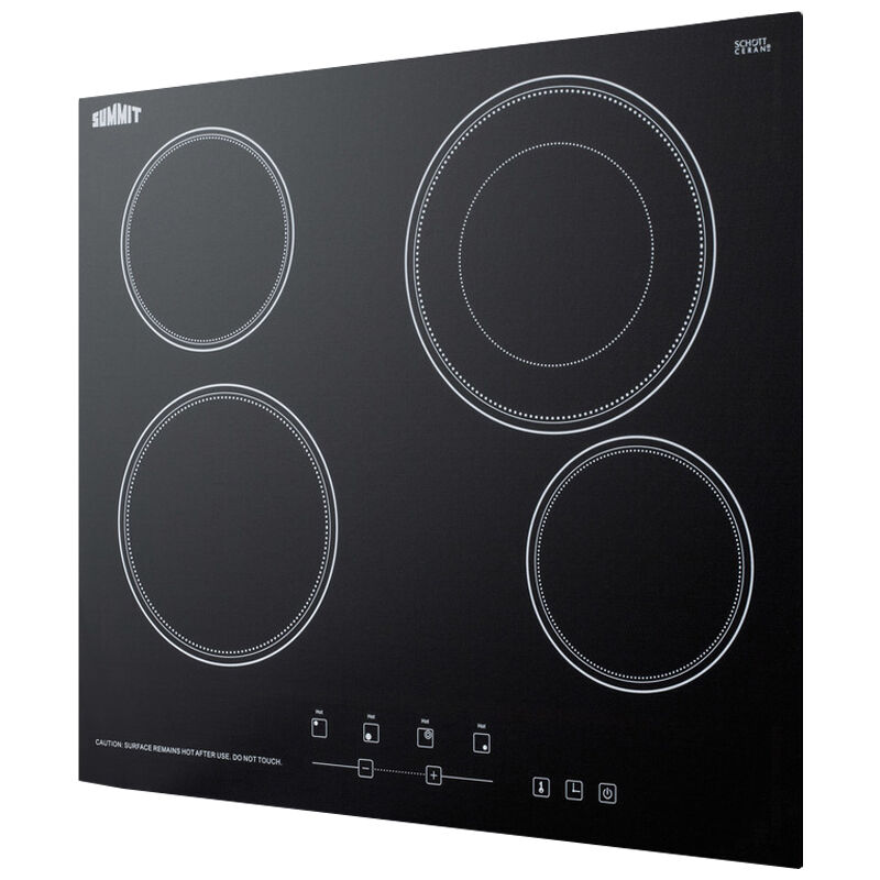Summit 24 in. 4-Burner Electric Cooktop with Touch Controls - Black, , hires