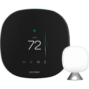 ecobee - Smart Thermostat with Voice Control - Black, , hires