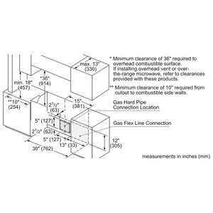 Bosch Benchmark 30 in. 4.8 cu. ft. Standard Convection Slide-In Gas Range with 5 Sealed Burners - Stainless Steel, , hires